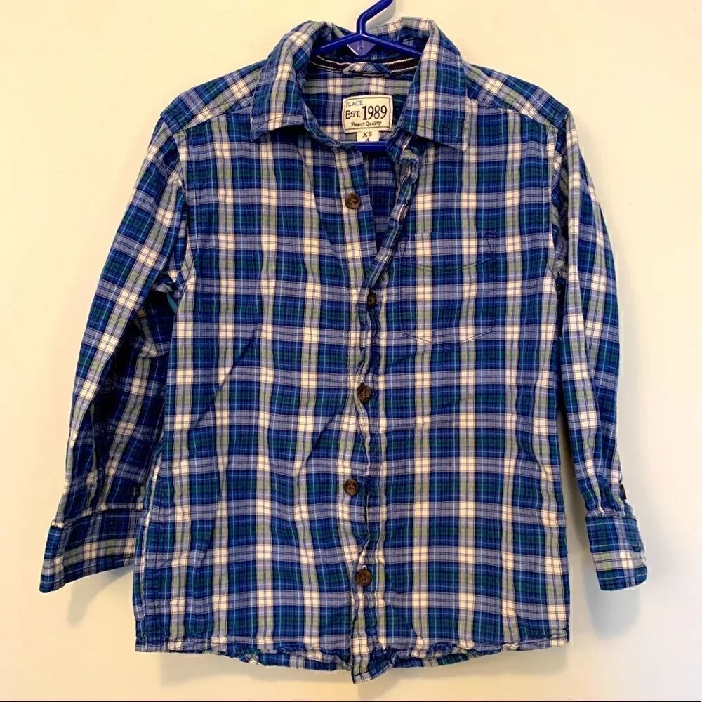 Children's Place Plaid Button Down